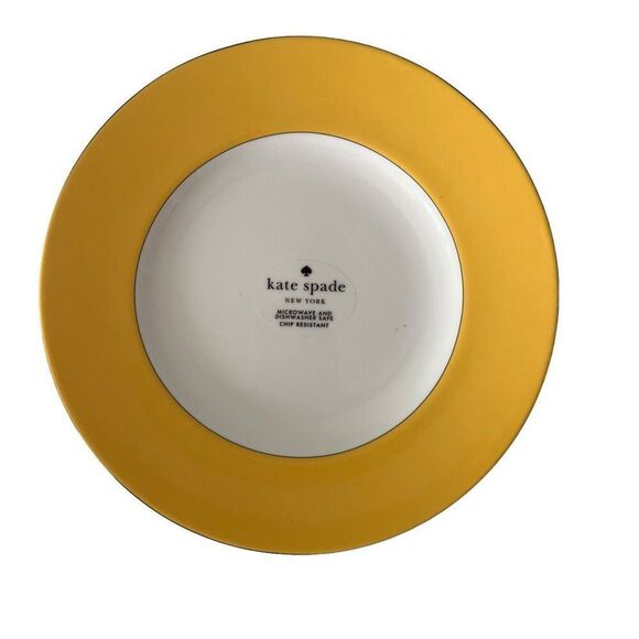 Lenox Rutherford Circle Yellow Salad Dessert Plate Kate Spade USA 7 1/4‎ - Picture 1 of 3